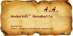 Anderkó Annabella névjegykártya